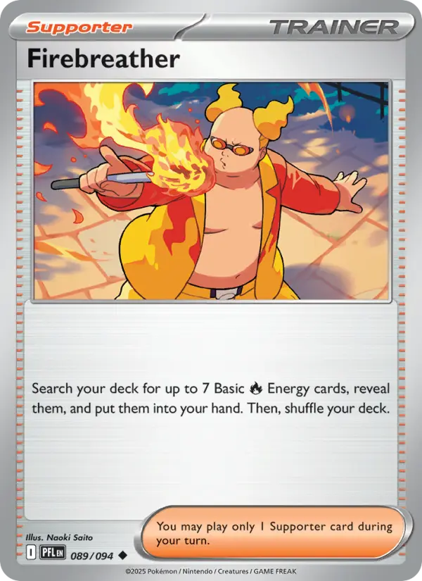 Firebreather Uncommon Pokemon card #089 from Phantasmal Flames