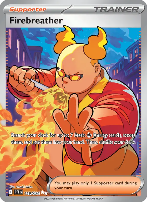Firebreather Ultra Rare Pokemon card #119 from Phantasmal Flames