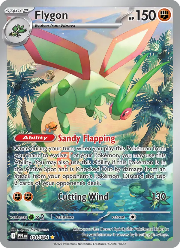 Flygon Illustration rare Pokemon card #101 from Phantasmal Flames