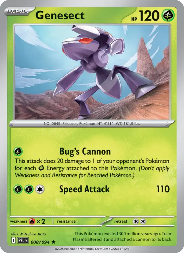Genesect Rare Pokemon card #008 from Phantasmal Flames