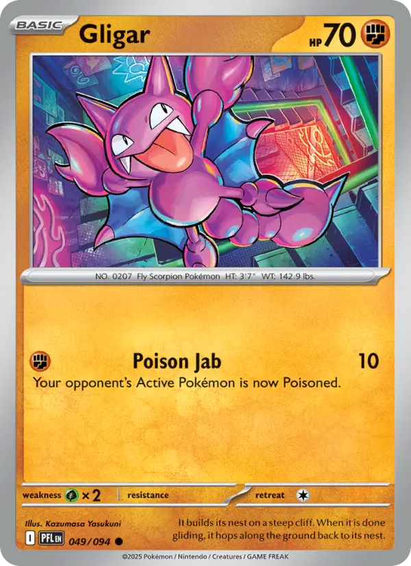 Gligar Common Pokemon card #049 from Phantasmal Flames