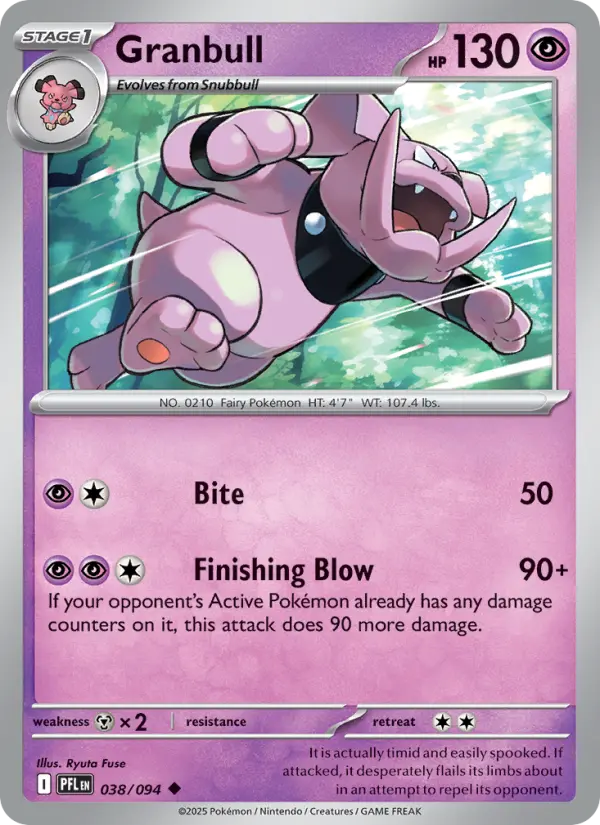 Granbull Uncommon Pokemon card #038 from Phantasmal Flames