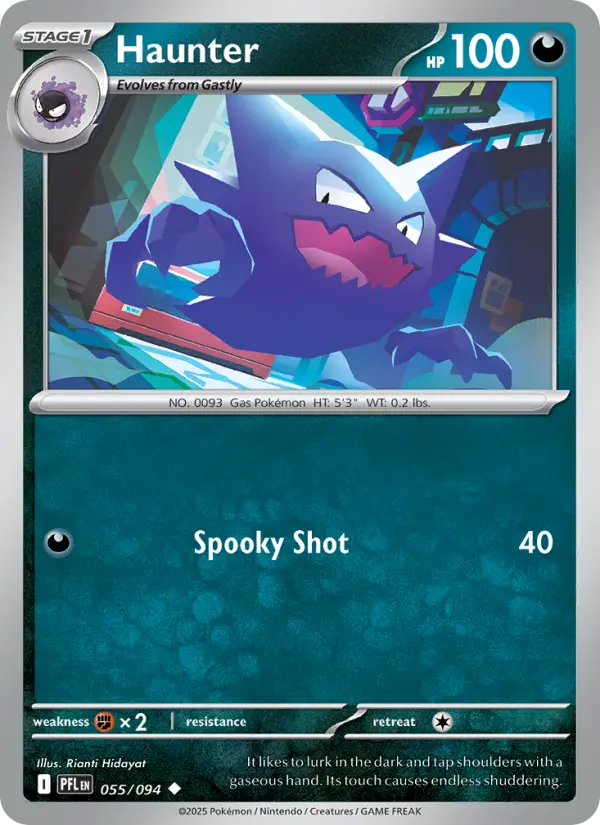 Haunter Uncommon Pokemon card #055 from Phantasmal Flames