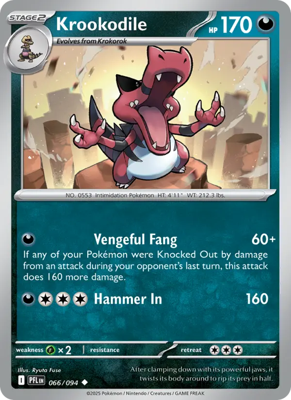 Krookodile Uncommon Pokemon card #066 from Phantasmal Flames