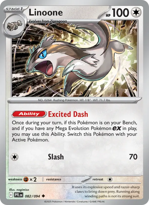 Linoone Uncommon Pokemon card #082 from Phantasmal Flames