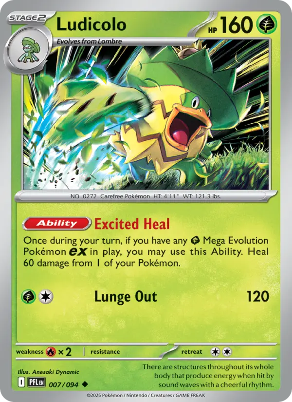 Ludicolo Uncommon Pokemon card #007 from Phantasmal Flames