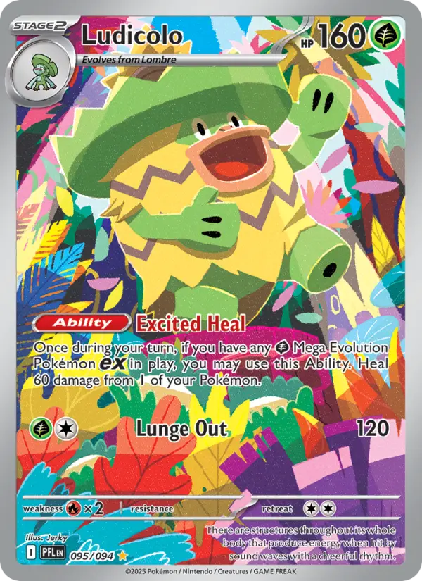 Ludicolo Illustration rare Pokemon card #095 from Phantasmal Flames