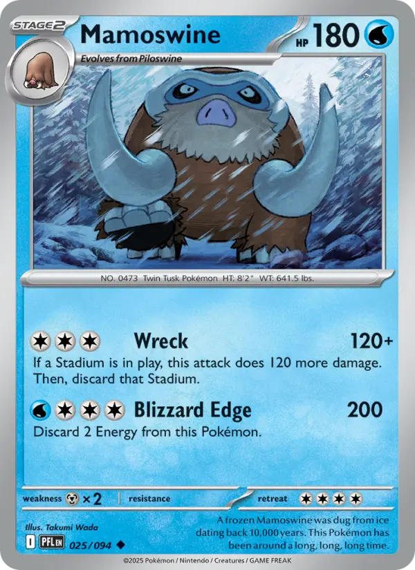 Mamoswine Uncommon Pokemon card #025 from Phantasmal Flames