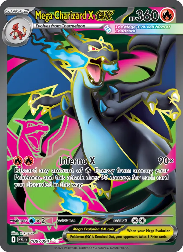 Mega Charizard X ex Ultra Rare Pokemon card #109 from Phantasmal Flames