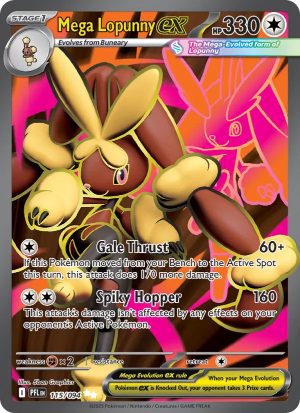 Mega Lopunny ex Ultra Rare Pokemon card #115 from Phantasmal Flames