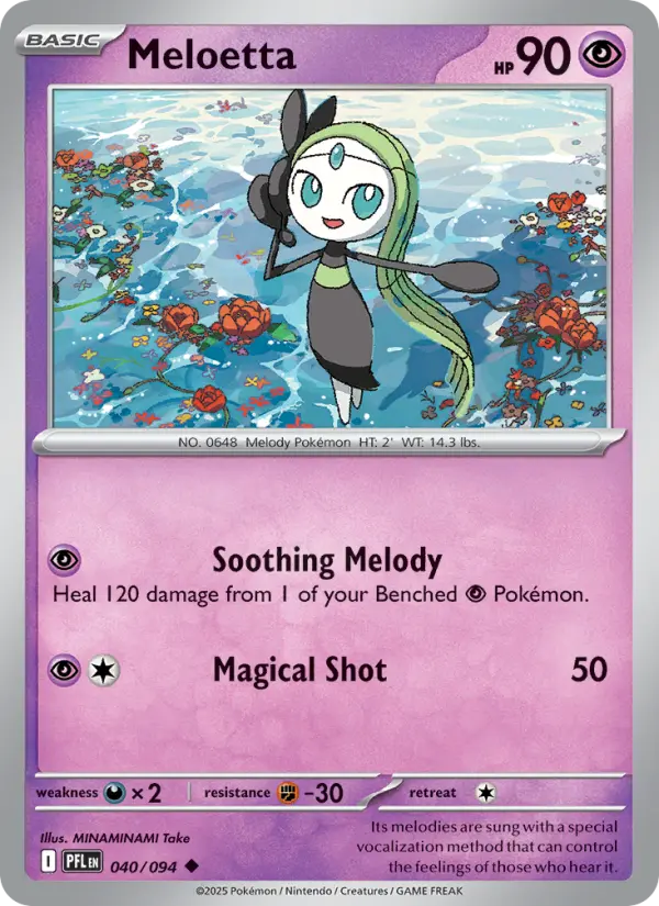 Meloetta Uncommon Pokemon card #040 from Phantasmal Flames
