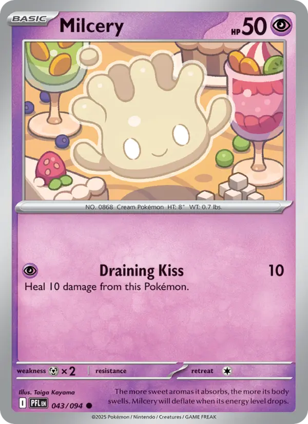 Milcery Common Pokemon card #043 from Phantasmal Flames