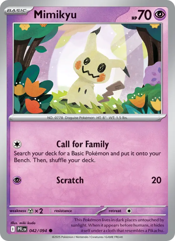 Mimikyu Common Pokemon card #042 from Phantasmal Flames