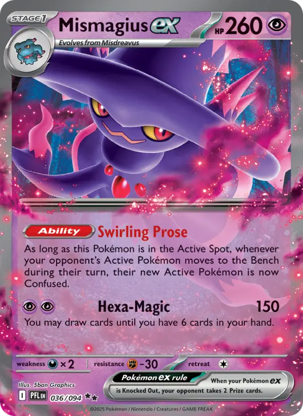 Mismagius ex Double rare Pokemon card #036 from Phantasmal Flames