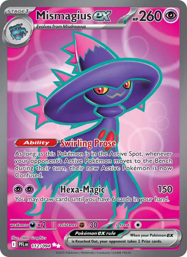 Mismagius ex Ultra Rare Pokemon card #112 from Phantasmal Flames