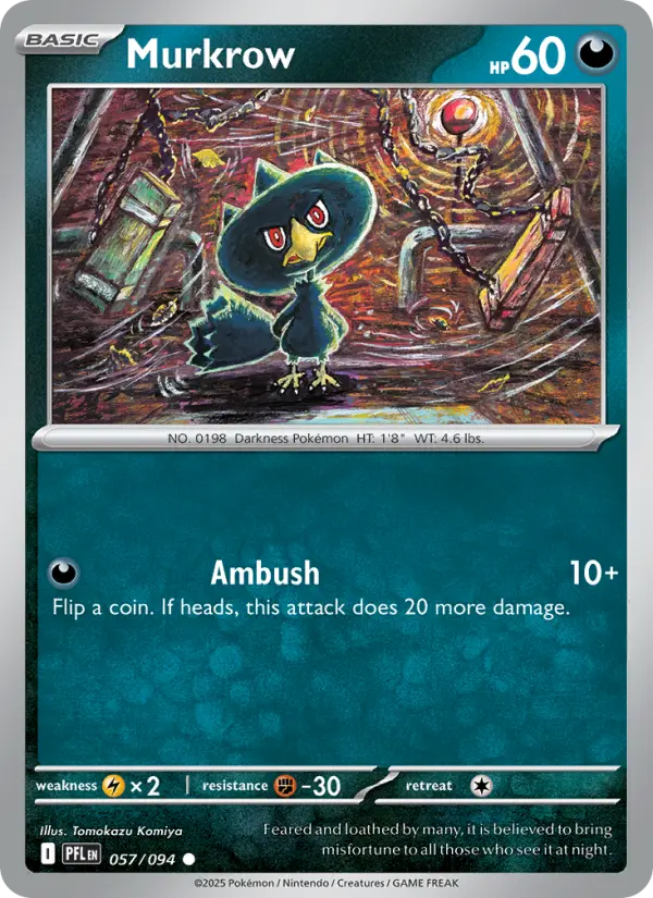 Murkrow Common Pokemon card #057 from Phantasmal Flames