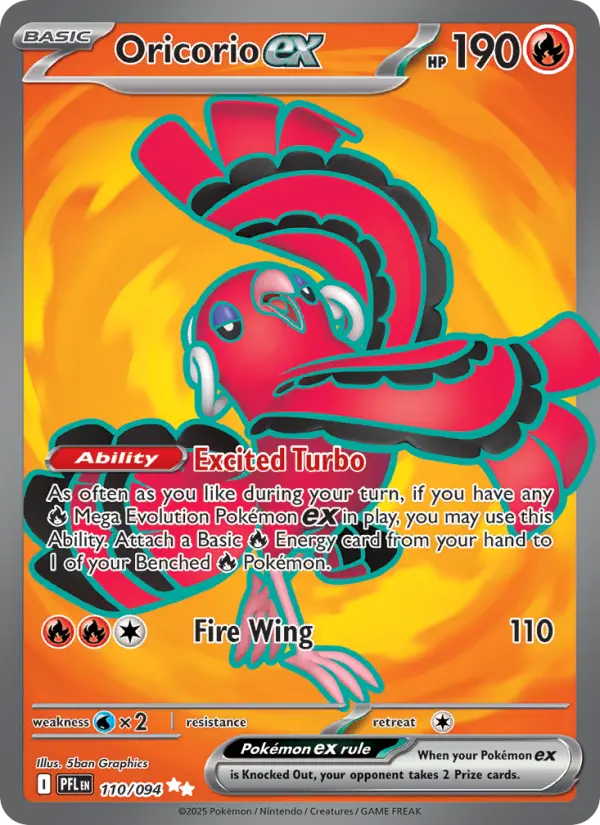 Oricorio ex Ultra Rare Pokemon card #110 from Phantasmal Flames