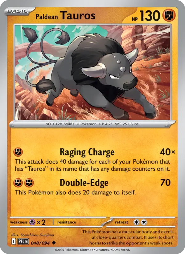 Paldean Tauros Uncommon Pokemon card #048 from Phantasmal Flames