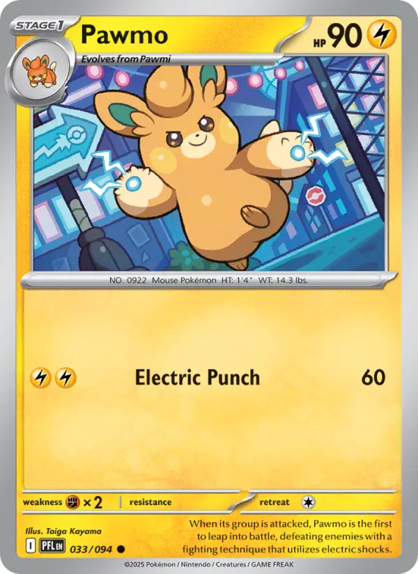 Pawmo Common Pokemon card #033 from Phantasmal Flames