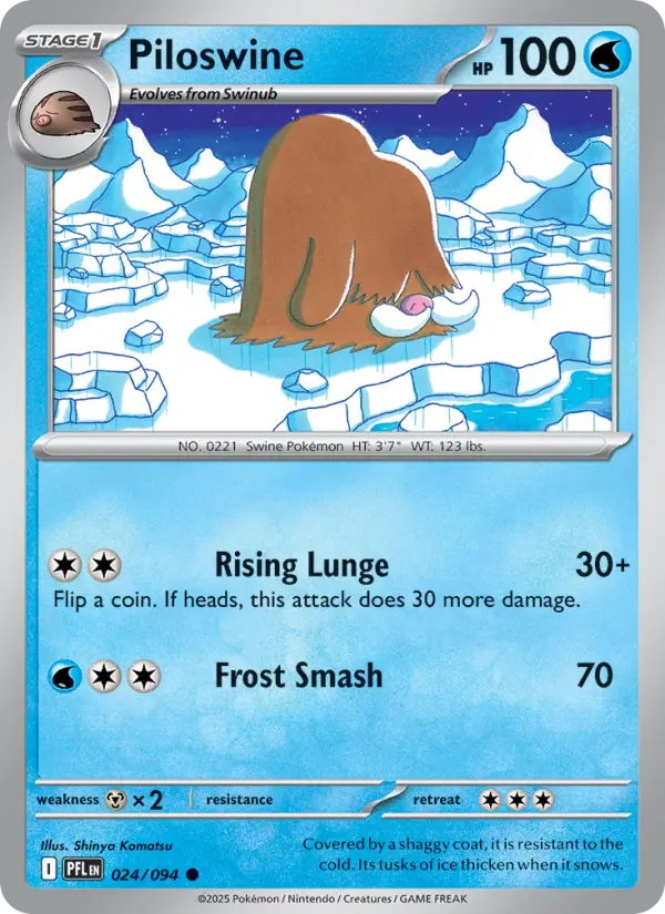 Piloswine Common Pokemon card #024 from Phantasmal Flames