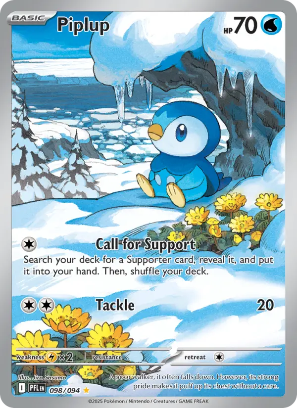 Piplup Illustration rare Pokemon card #098 from Phantasmal Flames