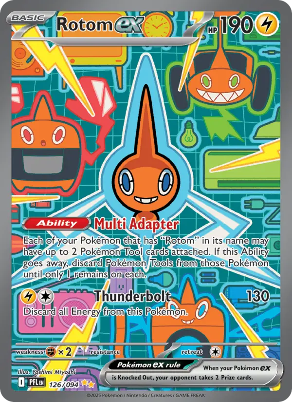 Rotom ex Special illustration rare Pokemon card #126 from Phantasmal Flames