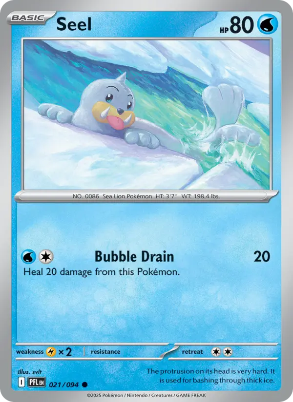 Seel Common Pokemon card #021 from Phantasmal Flames