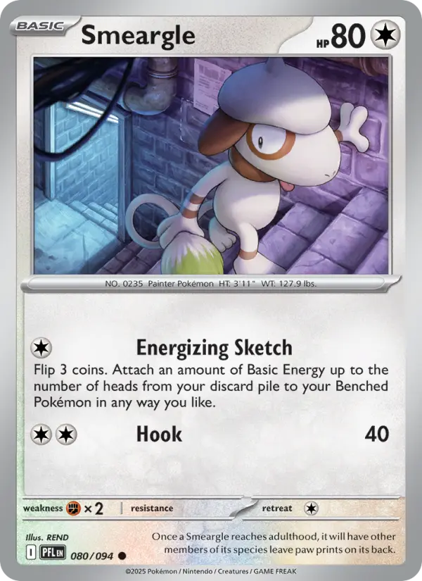 Smeargle Common Pokemon card #080 from Phantasmal Flames