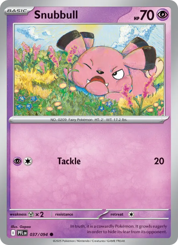 Snubbull Common Pokemon card #037 from Phantasmal Flames