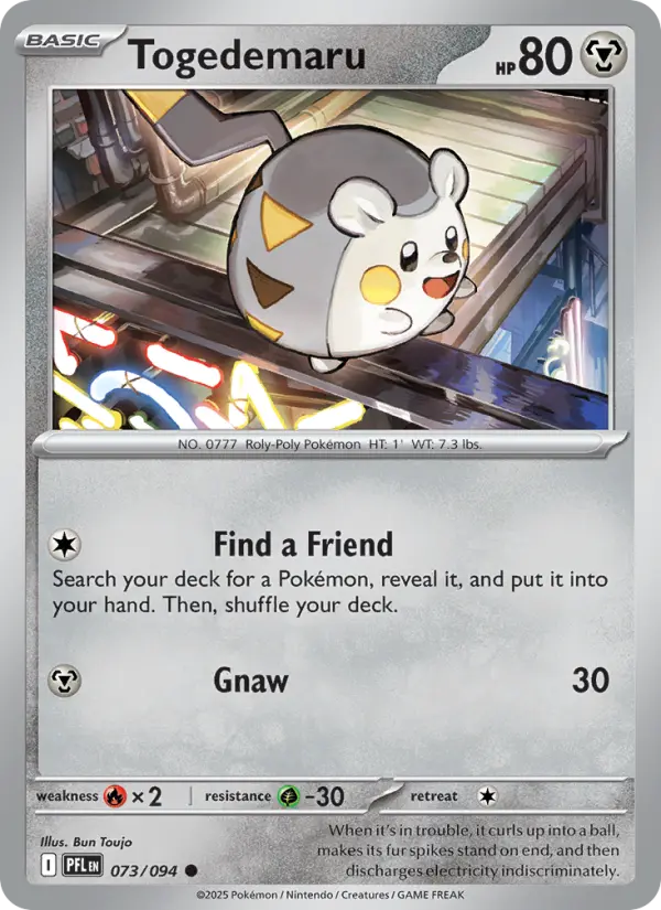 Togedemaru Common Pokemon card #073 from Phantasmal Flames