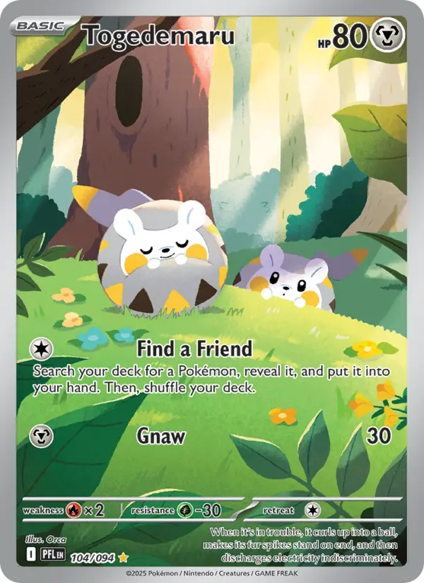 Togedemaru Illustration rare Pokemon card #104 from Phantasmal Flames