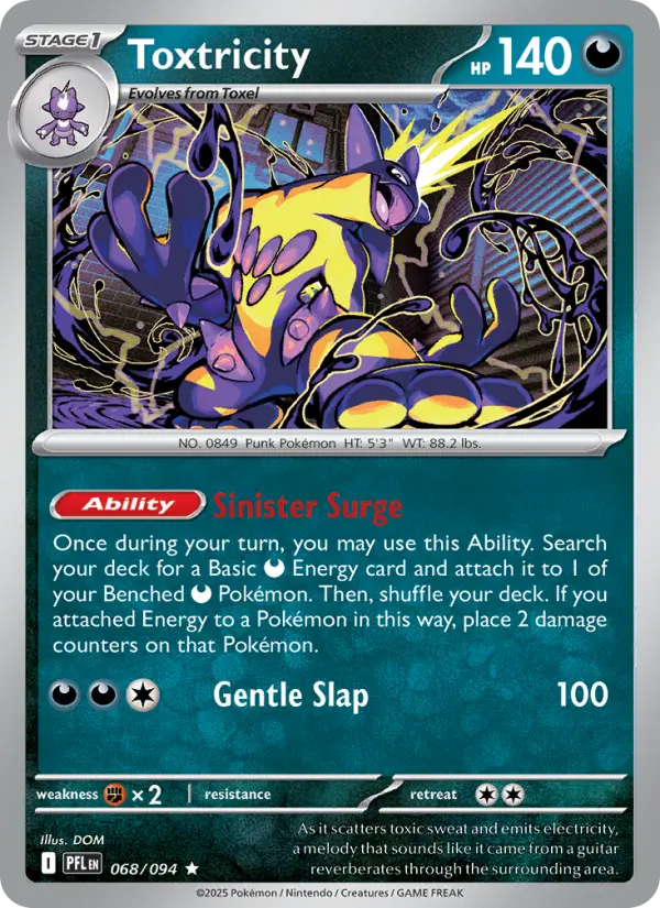Toxtricity Rare Pokemon card #068 from Phantasmal Flames
