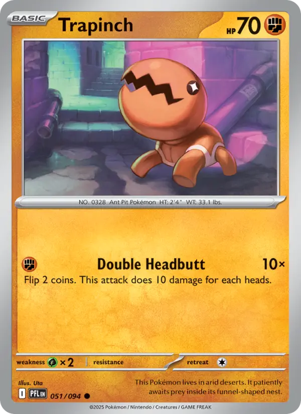 Trapinch Common Pokemon card #051 from Phantasmal Flames