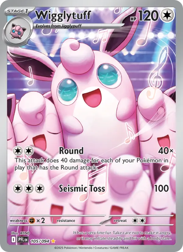 Wigglytuff Illustration rare Pokemon card #105 from Phantasmal Flames