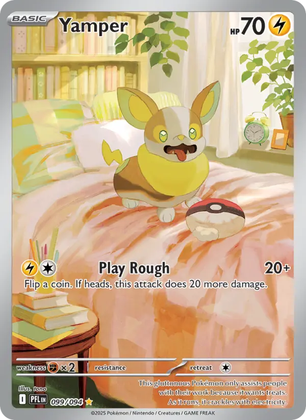 Yamper Illustration rare Pokemon card #099 from Phantasmal Flames