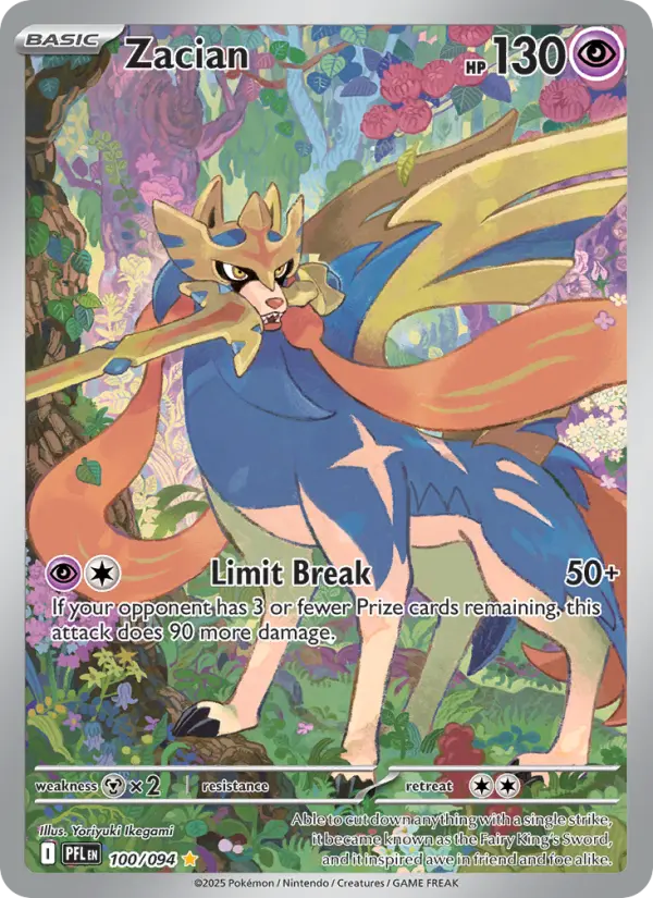 Zacian Illustration rare Pokemon card #100 from Phantasmal Flames