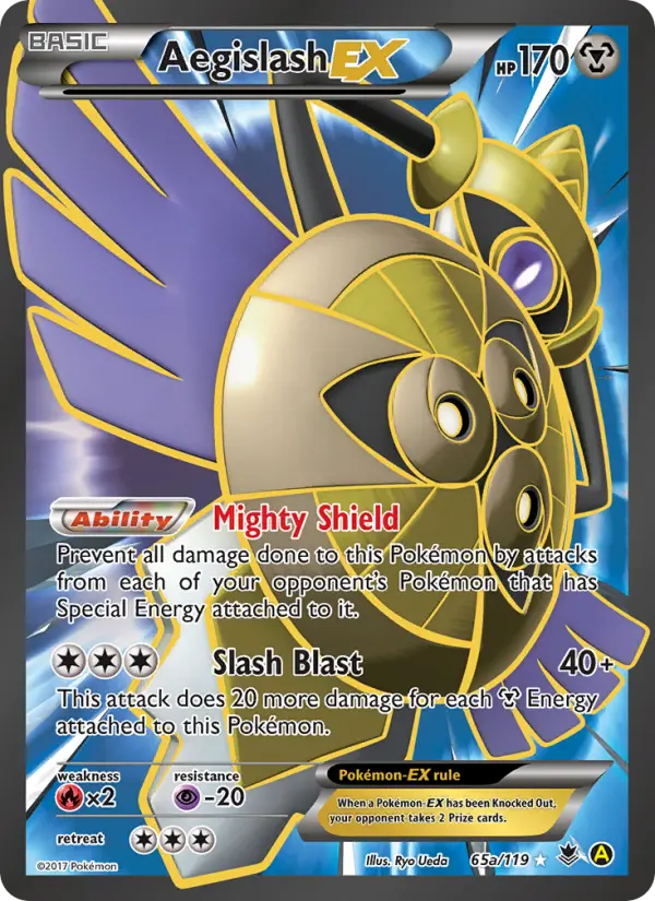 Aegislash EX Ultra Rare Pokemon card #65 from Phantom Forces