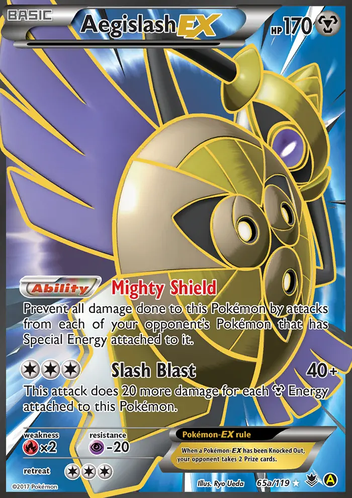 Aegislash EX Rare Pokemon card #65a from Phantom Forces