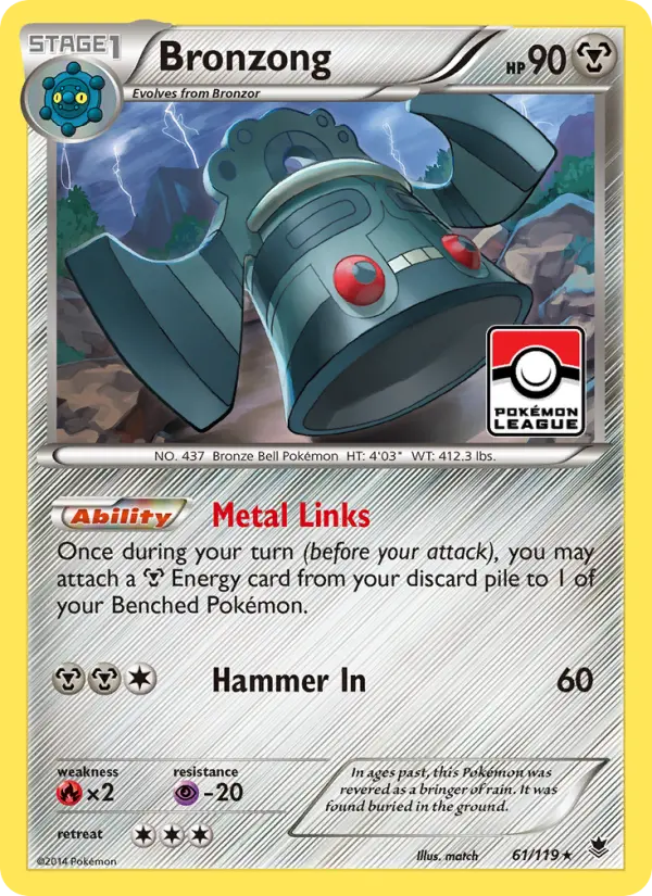 Bronzong Rare Pokemon card #61 from Phantom Forces