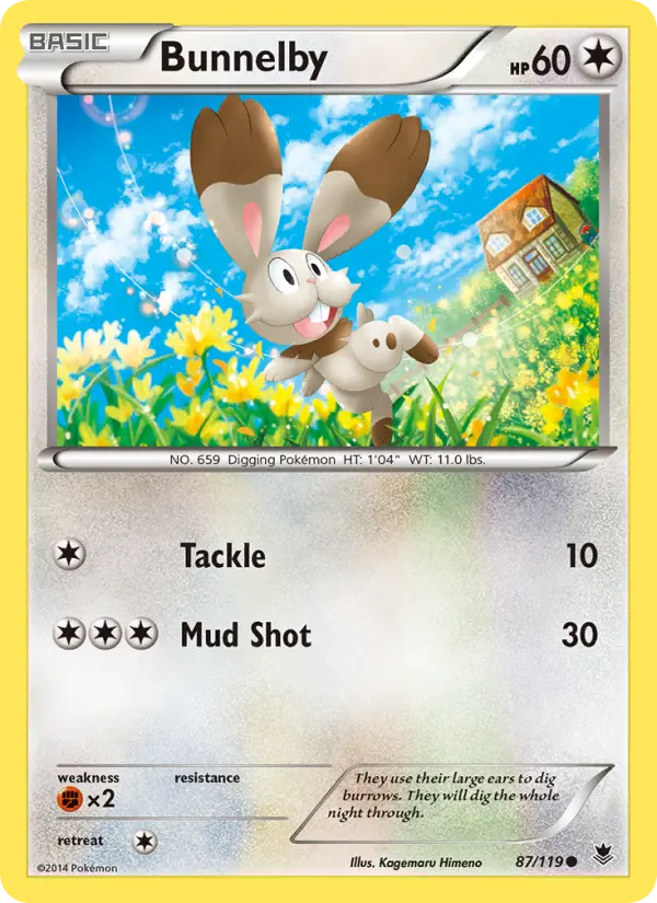 Bunnelby Common Pokemon card #87 from Phantom Forces