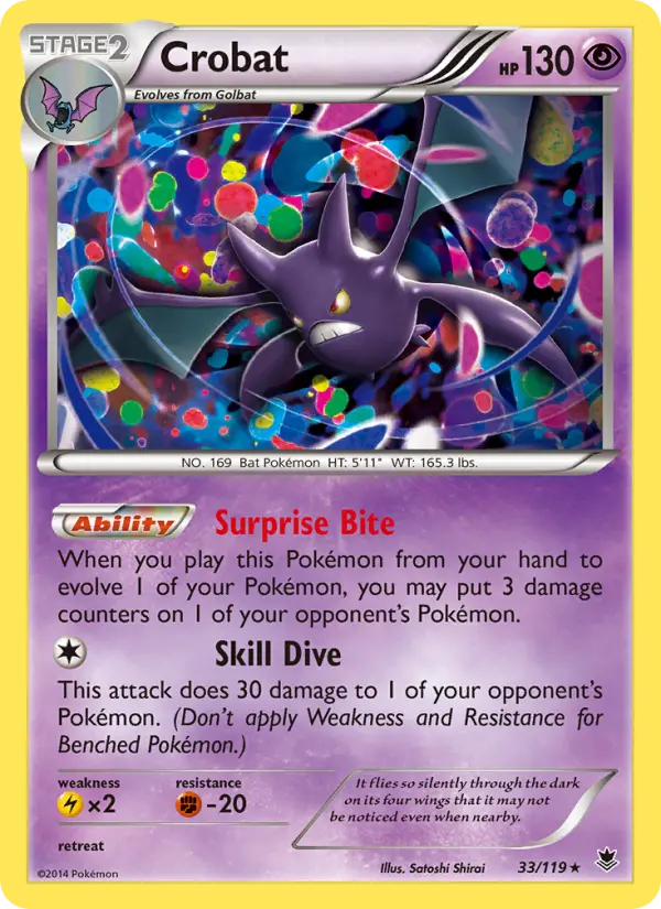 Crobat Rare Pokemon card #33 from Phantom Forces