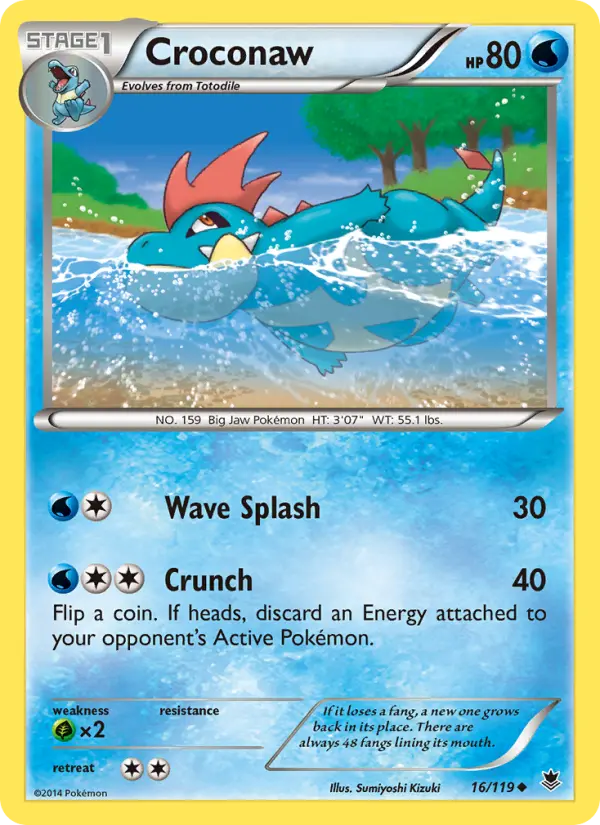 Croconaw Uncommon Pokemon card #16 from Phantom Forces