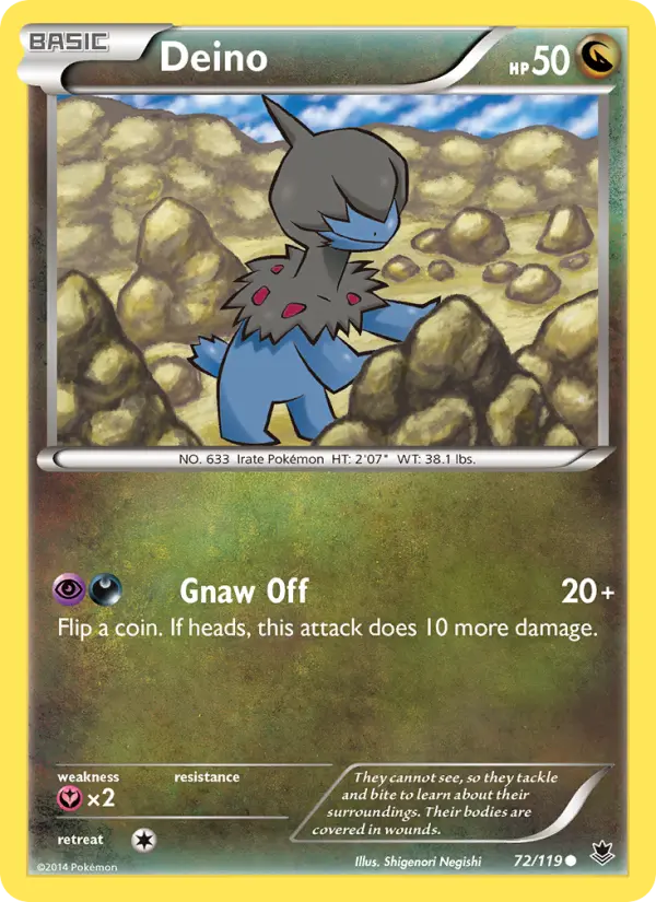 Deino Common Pokemon card #72 from Phantom Forces