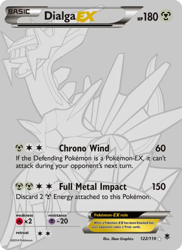 Dialga EX Secret Rare Pokemon card #122 from Phantom Forces