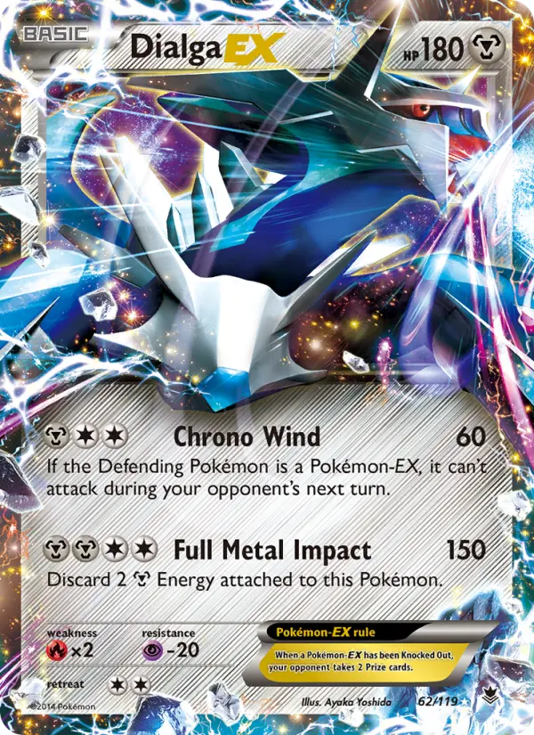 Dialga EX Ultra Rare Pokemon card #62 from Phantom Forces