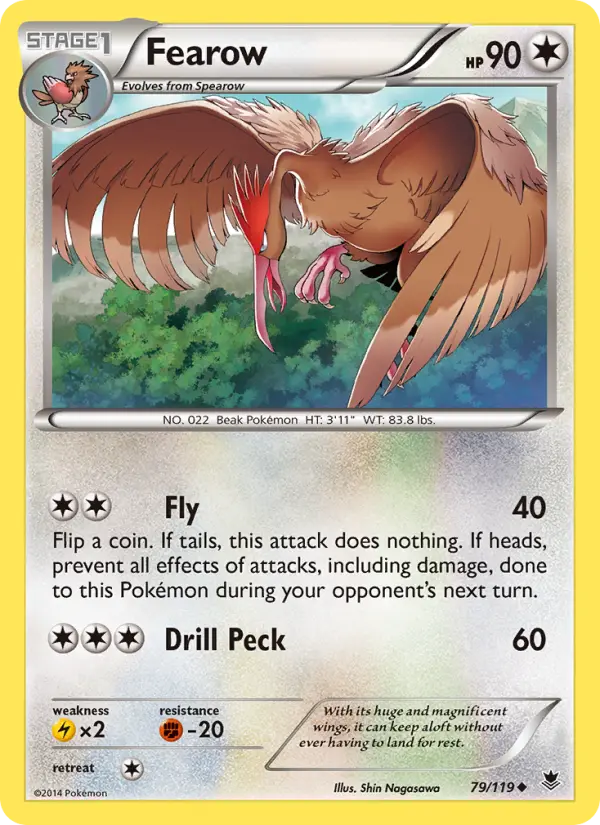 Fearow Uncommon Pokemon card #79 from Phantom Forces