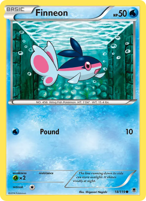 Finneon Common Pokemon card #18 from Phantom Forces