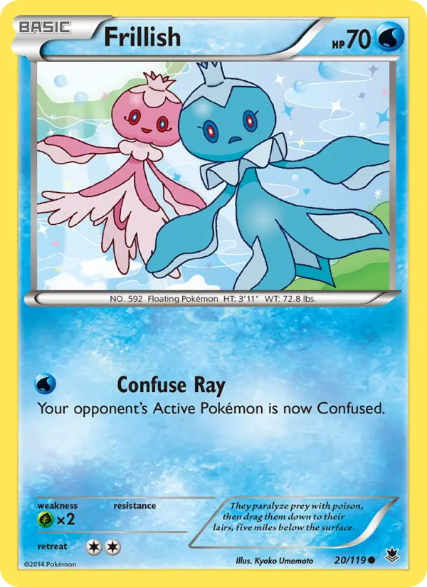 Frillish Common Pokemon card #20 from Phantom Forces