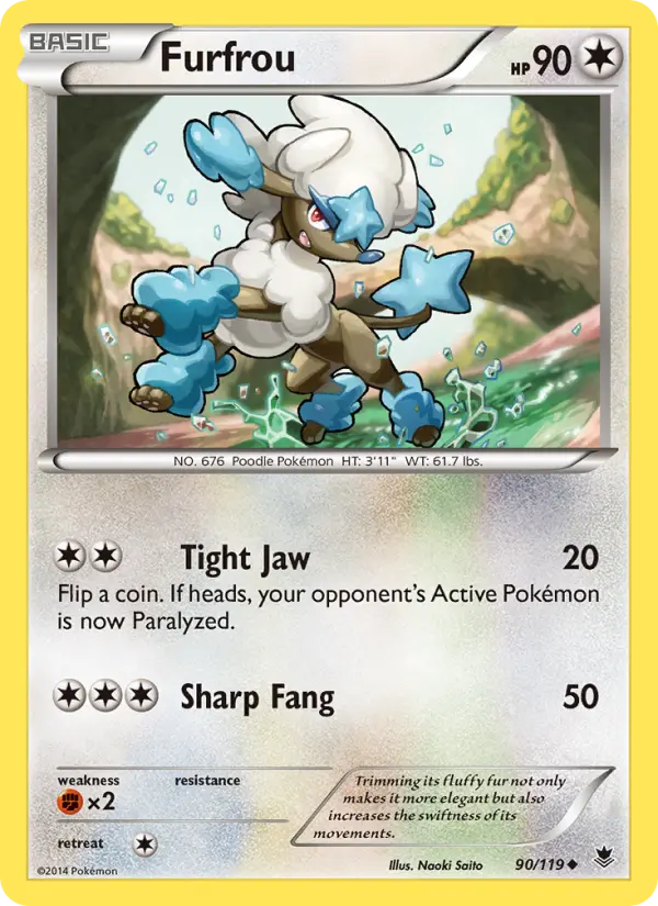 Furfrou Uncommon Pokemon card #90 from Phantom Forces