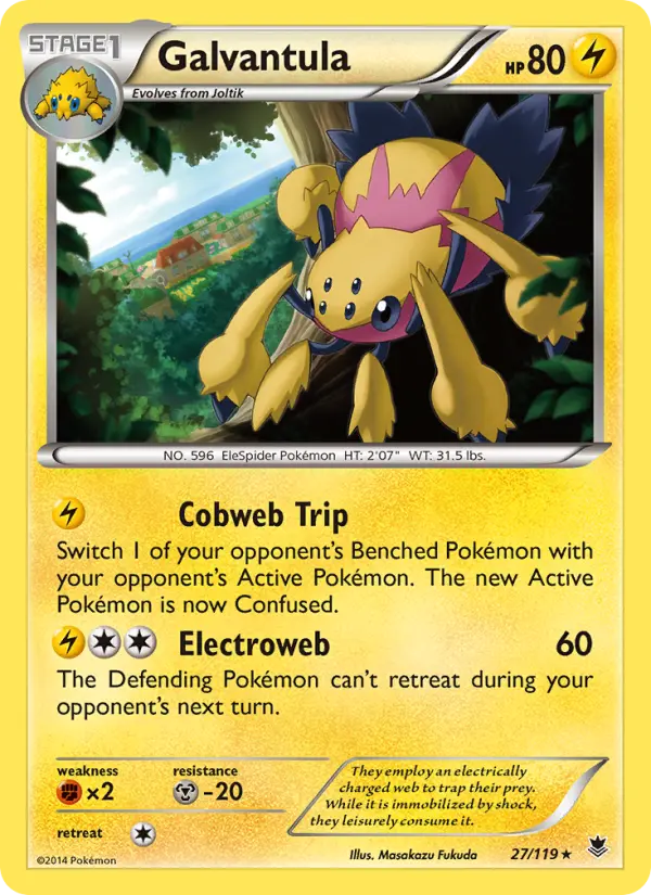 Galvantula Rare Pokemon card #27 from Phantom Forces